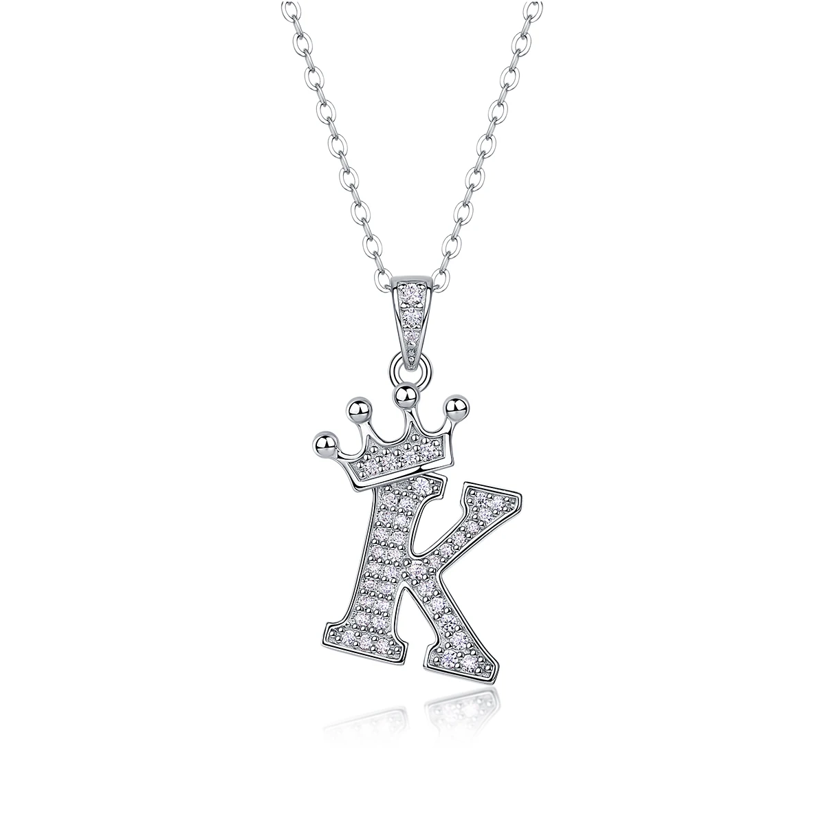 Moissanite Crown Alphabet Necklace S925 Silver 18k Gold Plated 26 Alphabets Pendant Necklace  Homecoming & Graduation Gift