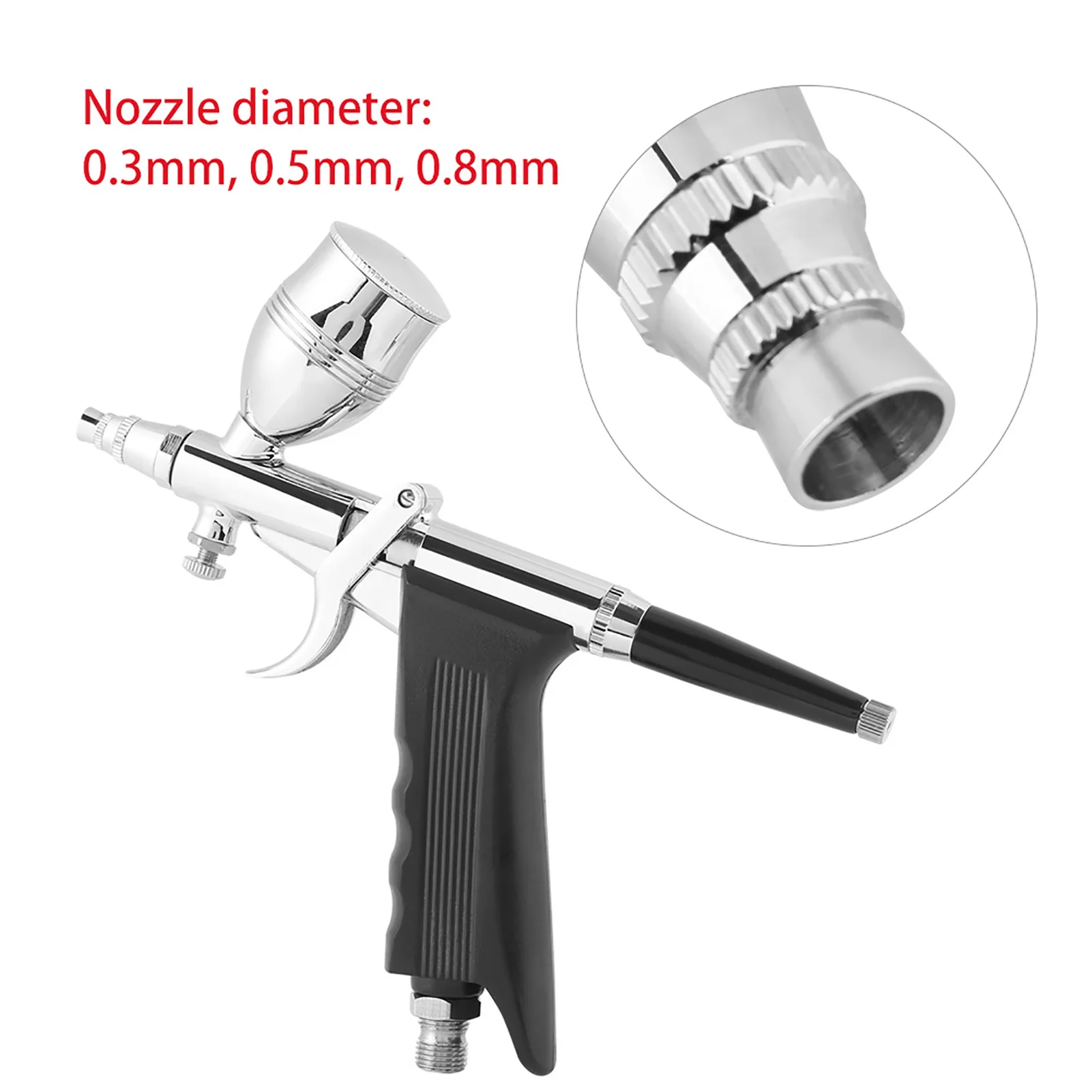 Airbrush Set Spray Gun Kit Gravity Spray Gun Airbrush 0.3mm 0.5mm 0.8mm Nossles Cups Set Kit