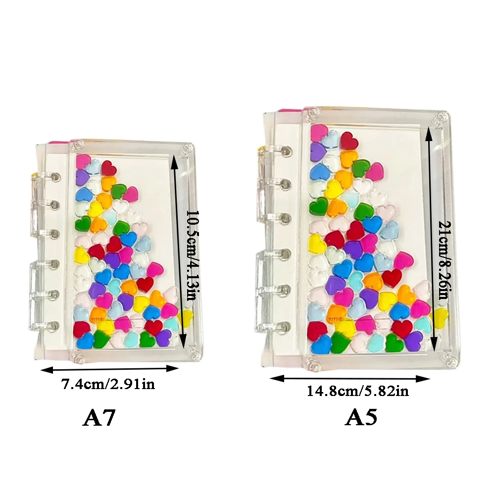 Imagem -05 - Acrílico Transparente Notebook para Estudantes Quicksand Diário Livro Mão Ledger Papelaria Escolar Material de Escritório Faça Você Mesmo a5 a7