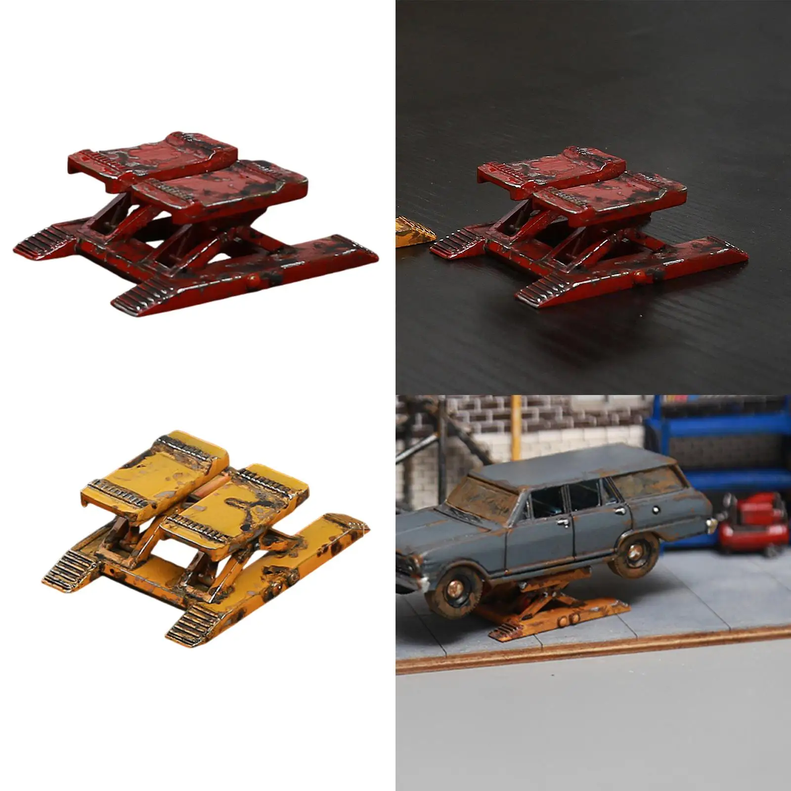 1/64 автомобильный гаражный подъемник, украшение для песочного стола, ремонт автомобиля своими руками, реквизит для фотосъемки сцены, реалистичный аксессуар, миниатюрный автомобильный подъемник