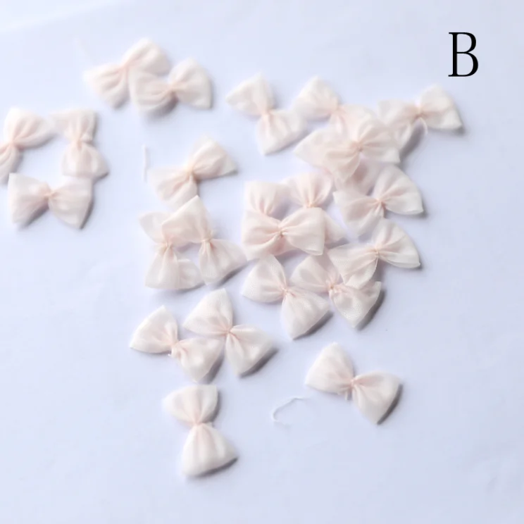 40 قطعة من أقواس الشريط الوردي اللطيفة مقاس صغير مزين بزهرة القوس DIY حقيبة شعر يدوية مواد تزيين الدمية #5