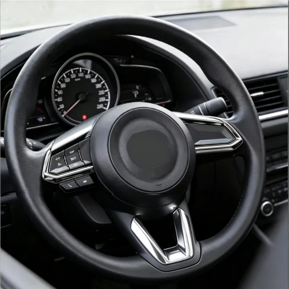 3-teiliger Auto-Lenkrad-Zierblenden-Aufkleber für Mazda 3 6 CX3 CX-3 CX-5 CX5 CX8 CX 9 Axela ATENZA 2017-2019 – Detail 3