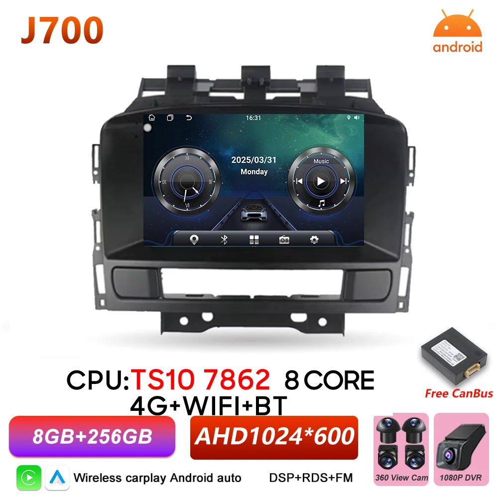 Android 16 Auto autoradio voor Opel Astra J Buick Excelle GT XT 2010 2011 2012 2013 2014 Draadloze Carplay Video Multimedia Speler
