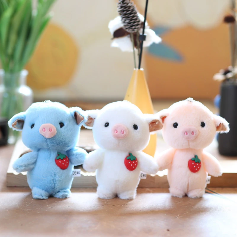 

12CM Cute Pig Keychain Plush Toys Doll Kawaii Cartoon Bag Pendant Room DIY Decoration Children's Gifts