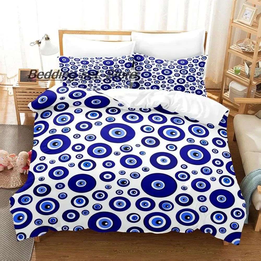 Hip Hop Turkish Evil Eye Bedding Set Single Twin Full Queen King Size Bed Set Aldult Kid Bedroom Duvetcover Sets Bed Sheet Set