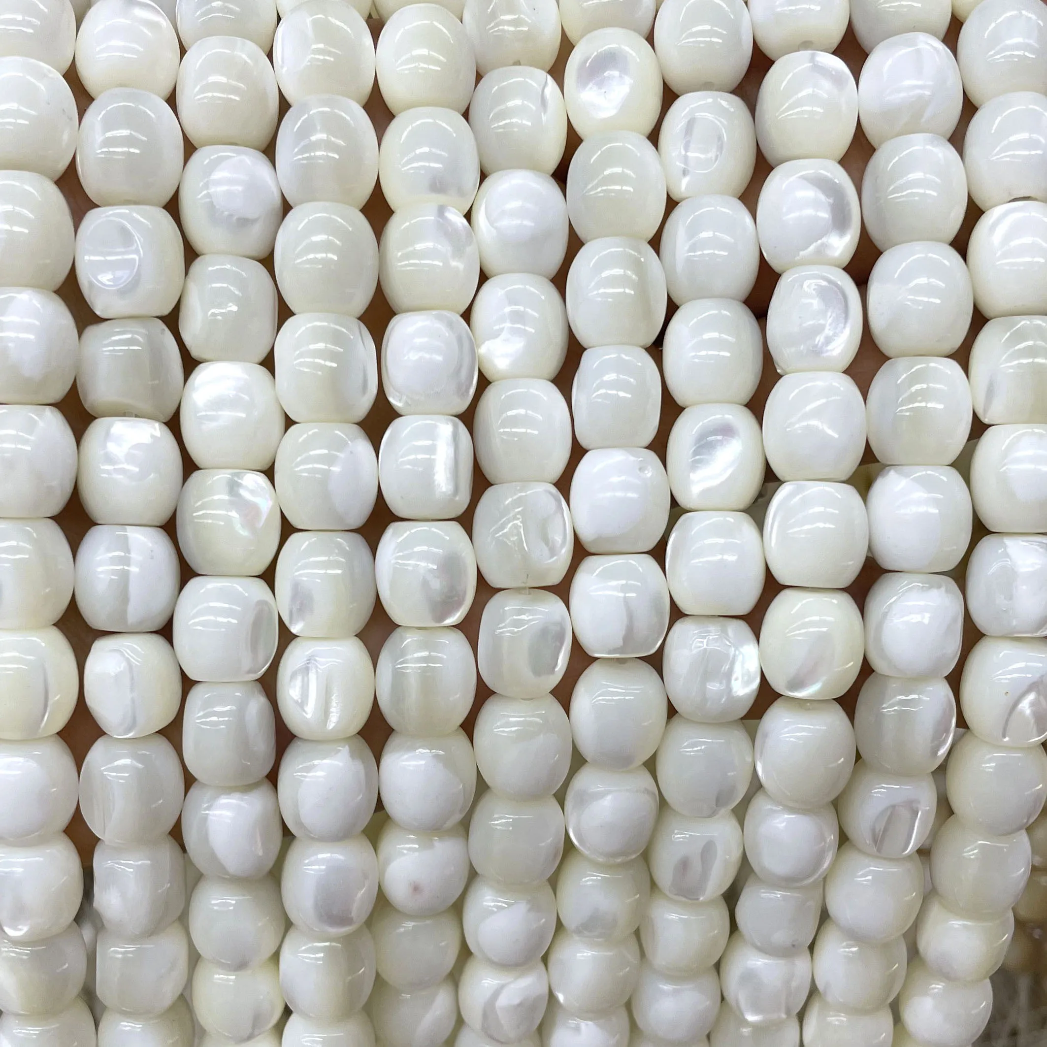 4 6 8 مللي متر قذيفة بيضاء طبيعية أم اللؤلؤ أسطواني الشكل خزر عازل لصنع المجوهرات عقد دي اي واي سوار الإكسسوار #4