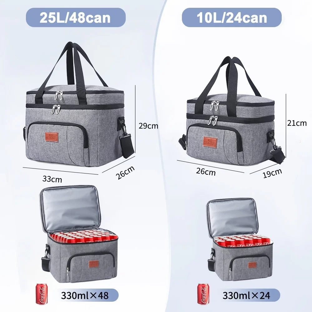 Double-layer Insulated Lunch Box Refrigerated Camping Insulated Box Lunchbox Bag Outdoor Picnic Bag