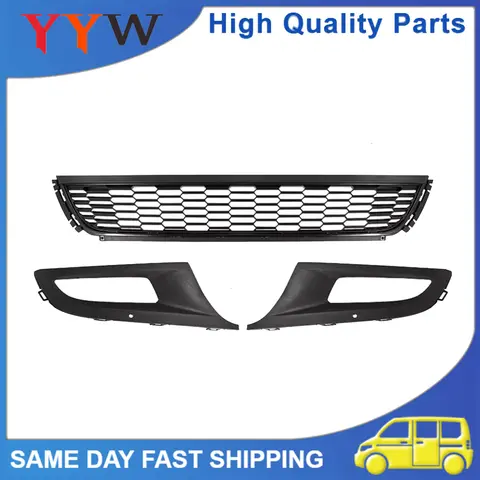High Quality 3PCS New Car Front Bumper Lower Center Grille Upgraded For VW Polo 6R 2009 - 2014 Car Accessories