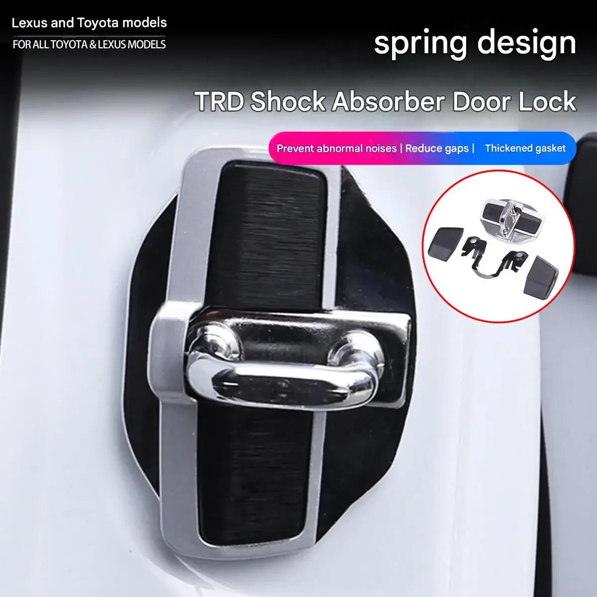 Car TRD Door Lock Buckle Upgraded Stabilizer Cover Latches Stopper For-Lexus-Toyota Series Eliminate Abnormal Space
