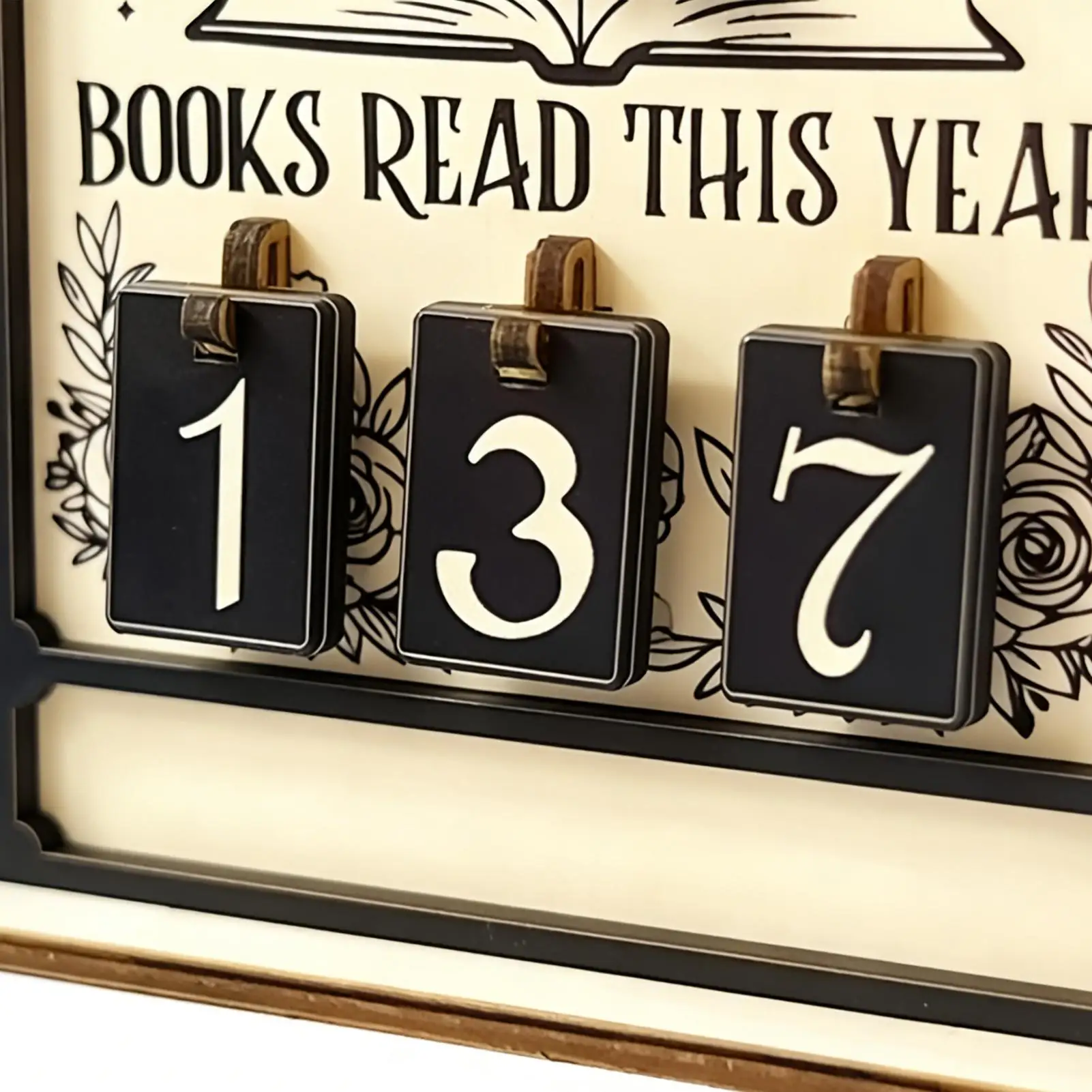 Book Counter Cat Theme Decorative Desk Ornament Up To 999 Books Read This Year Counter Sign For Christmas Bathroom Counter