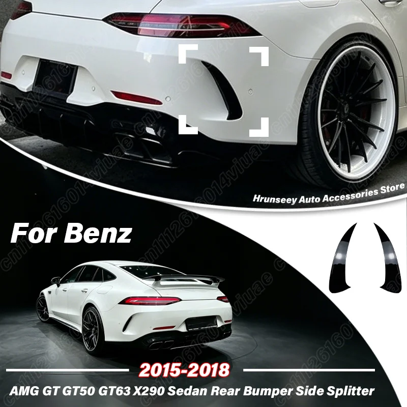 

For Mercedes Benz AMG GT GT50 GT63 X290 Sedan 2015 2016 2017 2018 Rear Bumper Side Splitter Aero Canard Winglet Rear Spat Fin