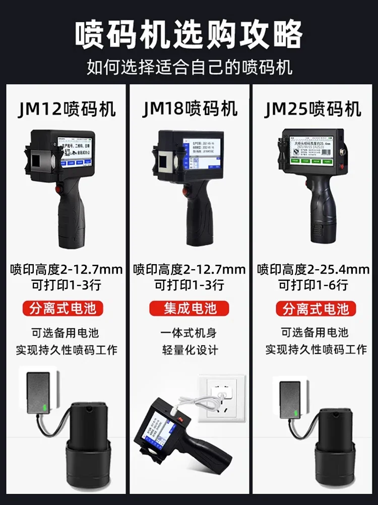 Handheld inkjet printer for printing production date, changing to large character plastic bags, cardboard boxes, intelligent num