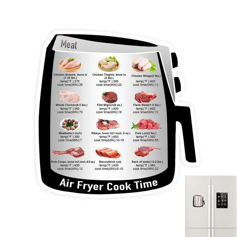 Air Fryer Magnetic Air Fryer Cook Times Quick Reference Guide Frying Magnet Chart Kitchen Guide Cookbook