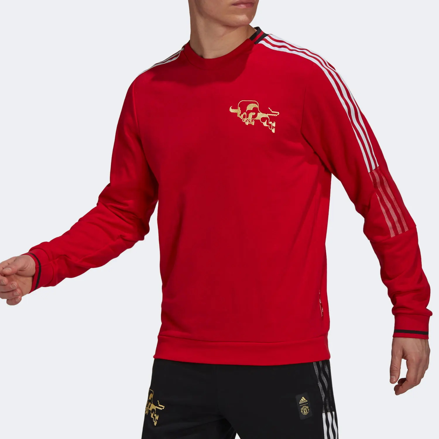 Felpa girocollo da uomo originale Adidas Manchester United GK9440