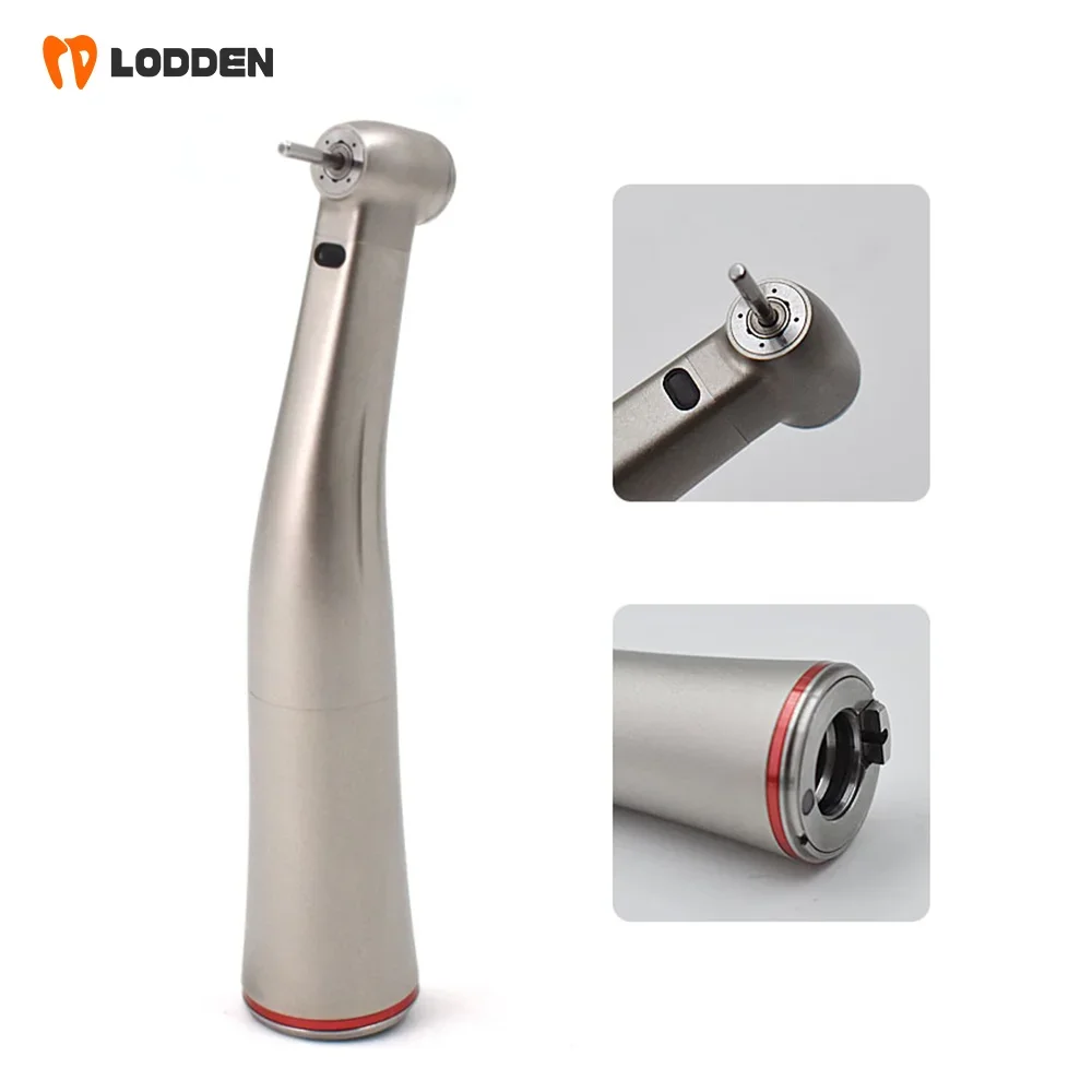 Dental LED Light Optic 1:5 Ratio Contra Angle E-generator Low Speed Handpiece Inner Water Spray  Increase Inner Channel Push