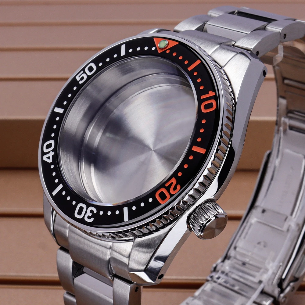 42mm NH35 Silver Watch Case For NH35 NH34 NH36 NH34 4R36 Movt 28.5mmDial Blue Film Sapphire Glass 28.5mmDial Mod SPB185/SPB187J1