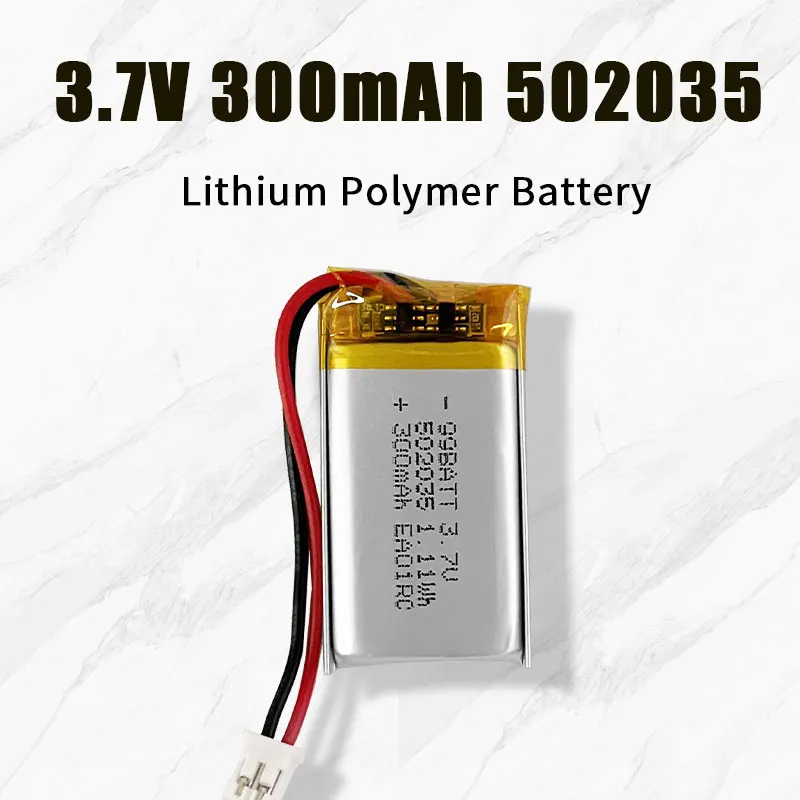 1-10pcs 502035 3.7V 300mAh Battery Lipo Rechargeable Battery for MP3 Recorder Smart Bracelet Tracker Locator Bluetooth Headset