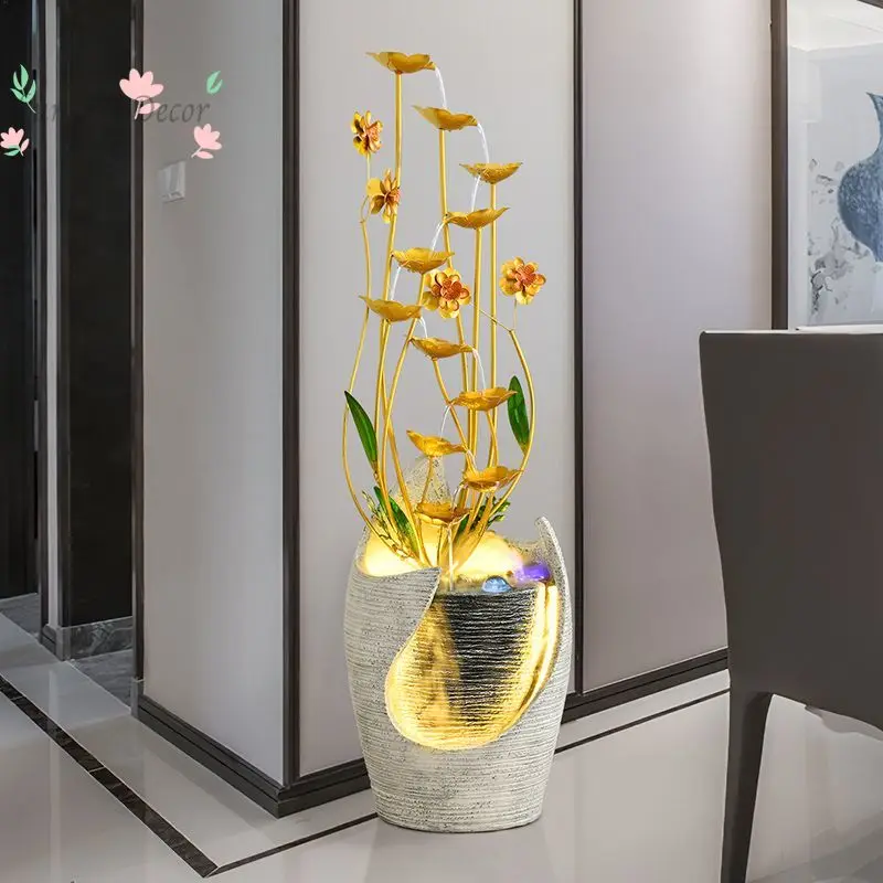 Nordic light luxury floor-to-ceiling flowing water makes money ornament opening gift living room TV cabinet