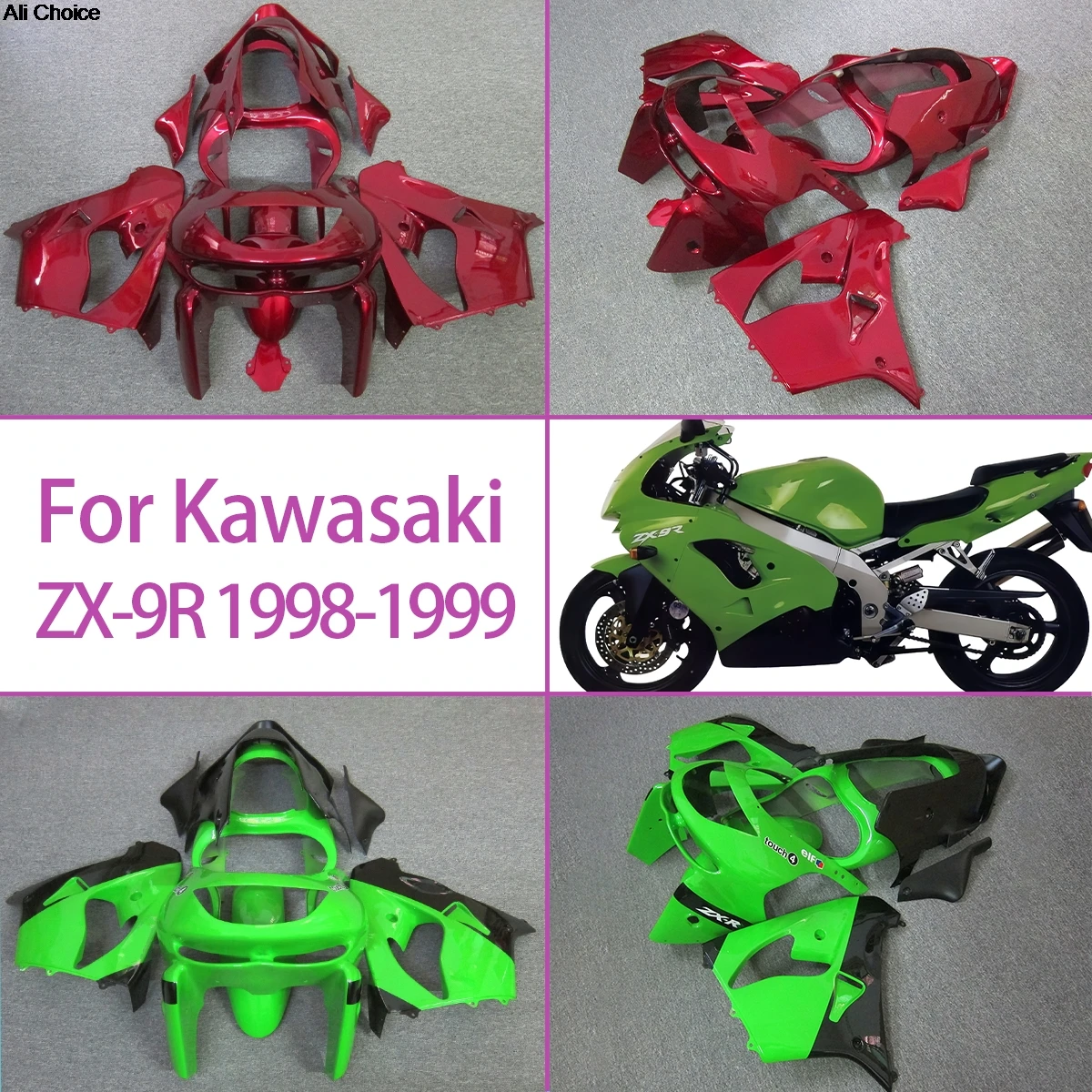 

Fairing Kit 1998 1999 ZX-9R ABS Plastic Quality Motorcycle Fairings Custom Fit For 98 99 Kawasaki ZX-9R