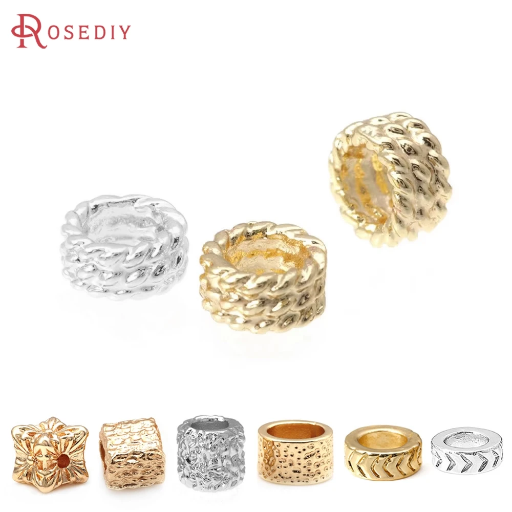 

18K Gold Color Brass Square Bracelets Beads Spacer Beads High Quality Jewelry Making Supplies Necklace Earrings