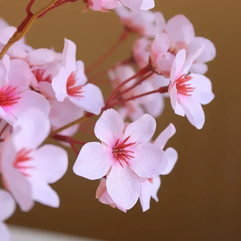 4PCS Artificial Flowers Cherry Blossoms Fake Flowers Faux Peach