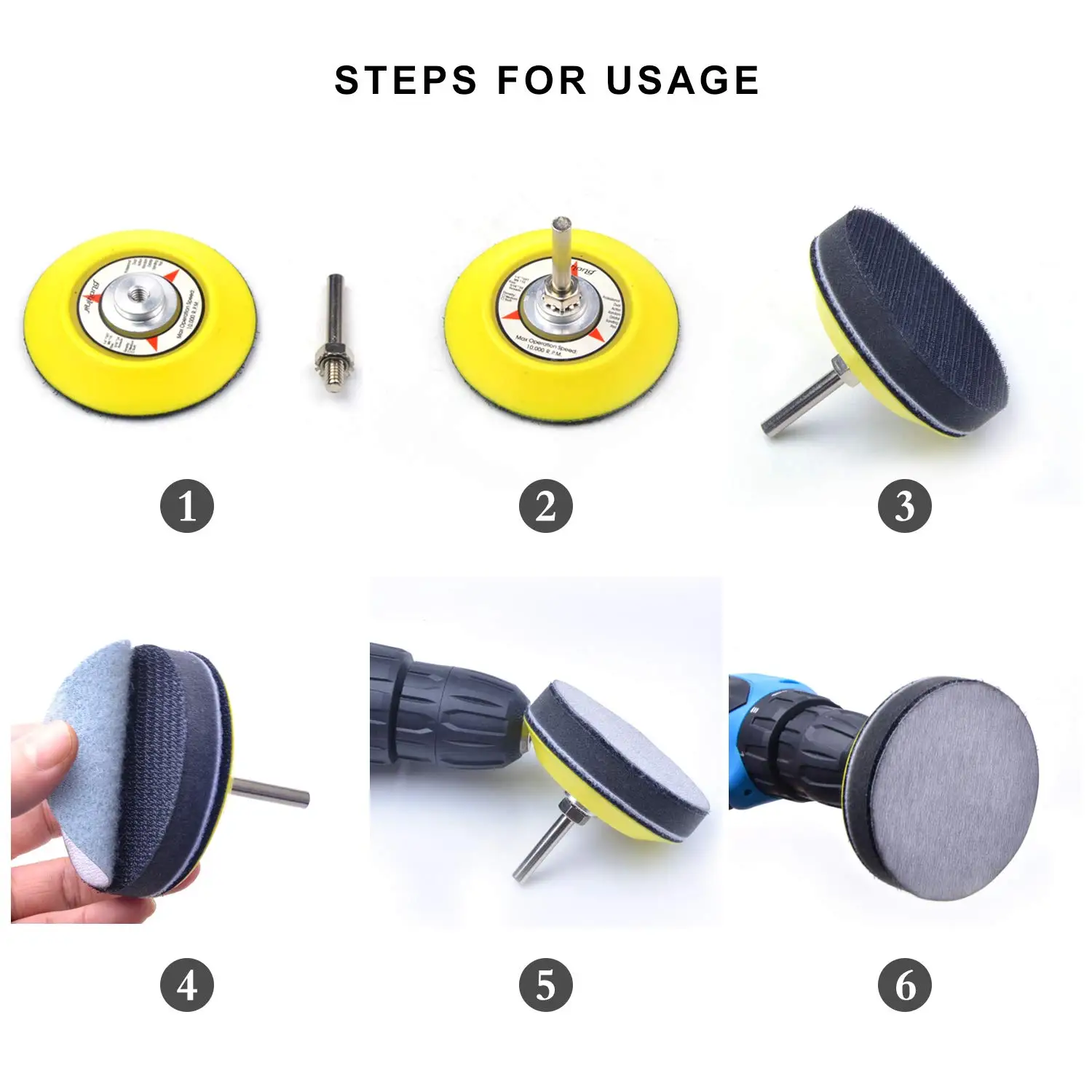 Kit de papel de lija seco y húmedo de 3 pulgadas, 102 Uds., granos surtidos 60-10000 con almohadilla de interfaz y adaptador para carpintería, Metal automotriz