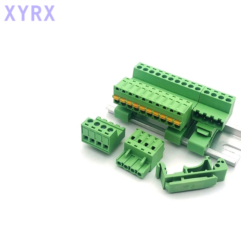 1Sets 2-24pin 2EDG-UKR-5.08mm Rail Terminal Block Pitch 5.08mm Screw Plug-in Terminal Blocks Connector Din Rail Mounting Instead