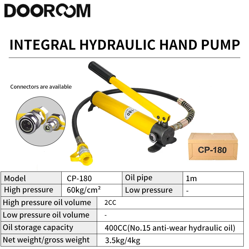 DOOROOM Hydraulic Pump CP-180 Hand Operated Pump Hydraulic Hand Pump Manual Punp for Connecting Crimping Head Portable New Tools