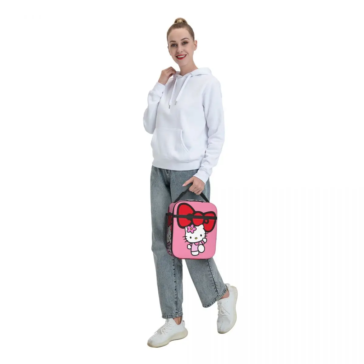 Custom Hello Kitty Cartoon Resuable Lunch box multifunzione Kitty White Sanrio Thermal Cooler Food Insulated Lunch Bag Student