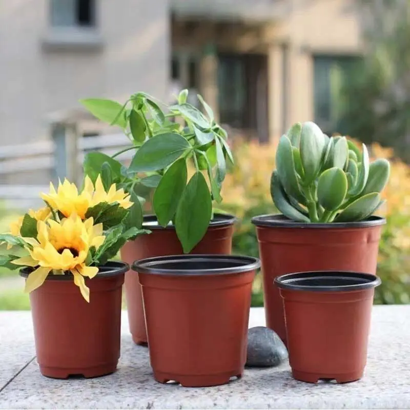 20pcs Plastic Flowerpots Simple Nursery Seedling Pot Flowers Seed Breeding Planters Container Box Garden Supplies Tool