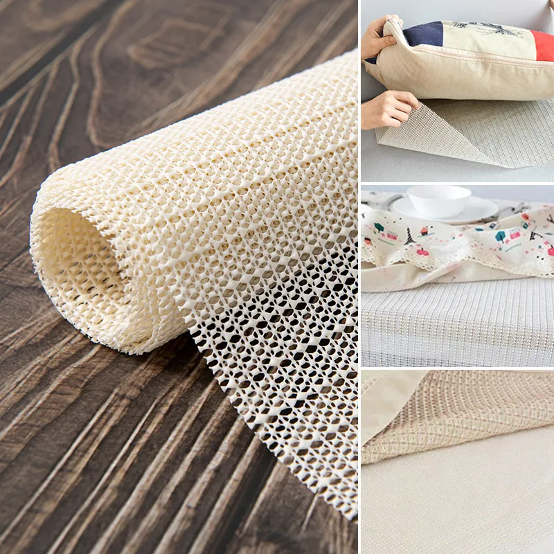 PVC Antiskid Rug Pad For Hard Surface Floors Gripper Carpet Anti Slip Under Mattress Sofa Cushion Mesh Pads Non-Slip Shower Mat