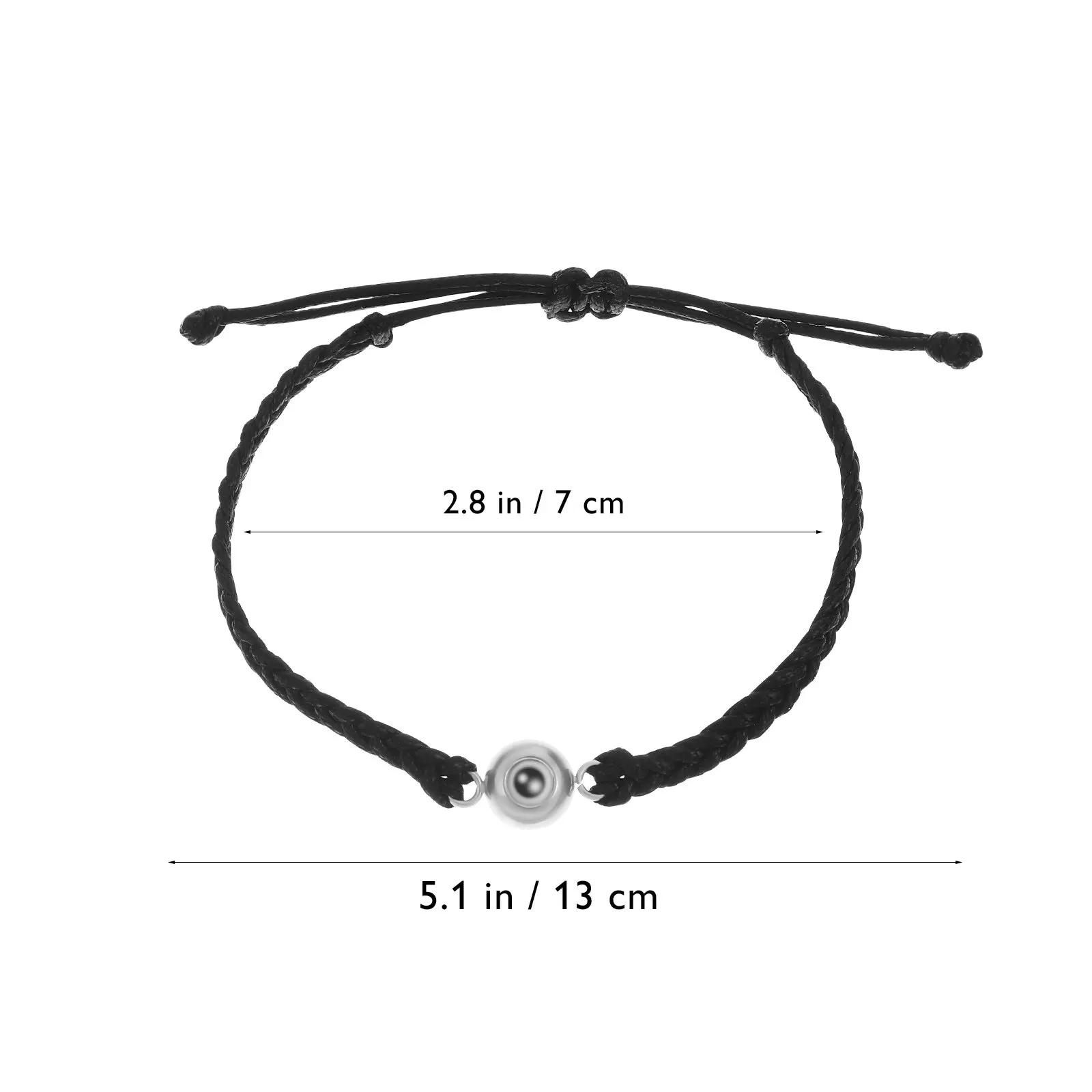 2Pcs Braided Woven Bracelets Set Projection Shadow Effect Adjustable Fit for Women Men Couples Gift Fashionable Daily Jewelry