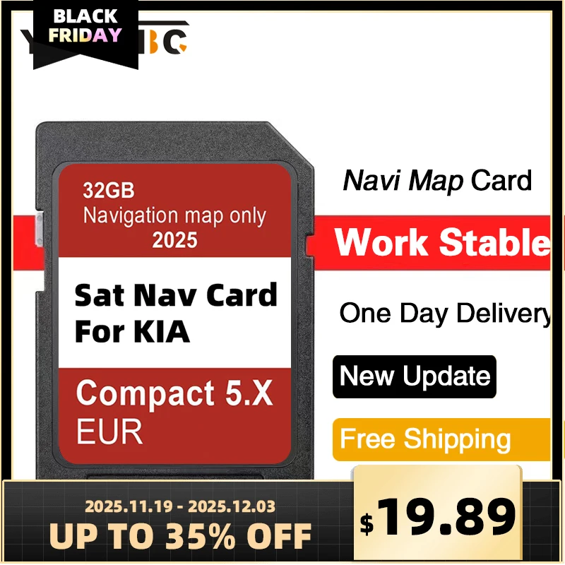 

Sat Nav Update SD Card 2025 for KIA Compact 5.X Carens/Ceed/Niro/Optima/Picanto/Rio/Soul/Sportage/Stonic 32GB EU UK GPS Maps