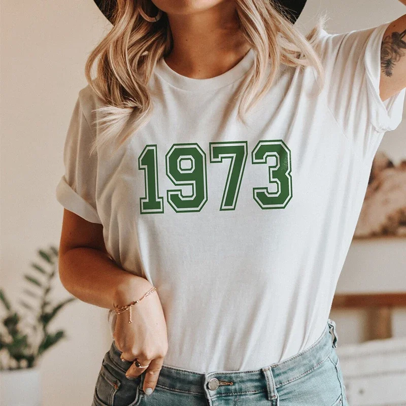 Pro 1973 Cotton Short Sleeve Graphic T Shirts Women O Neck Streetwear Roe V. Wade Tshirts Aesthetic Clothes Dropshipping