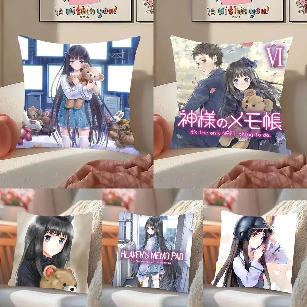 Heavens Memo Pad Anime Pillow Case Fashion Square Pillowcase Bedroom Sofa Room Ins Decoration Leisure