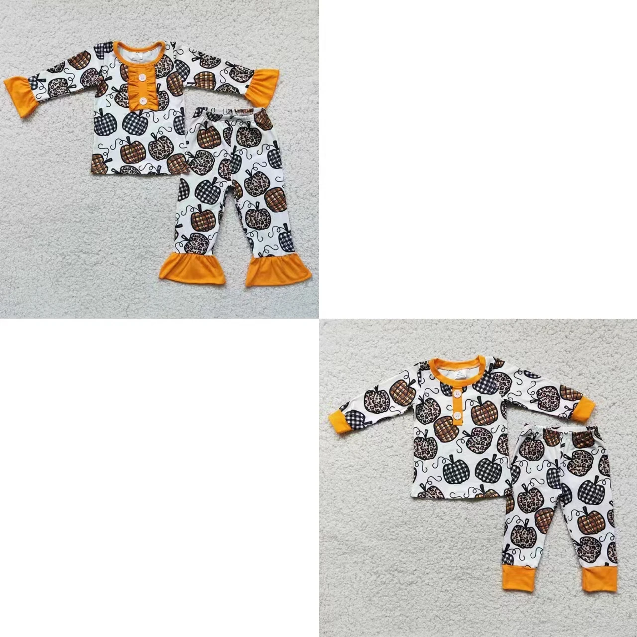 

Wholesale Children Halloween Baby Boy Girl Infant Leopard Plaid Pumpkin Sleepwear Set Kid Pants Hallowmas Outfit Todder Pajamas