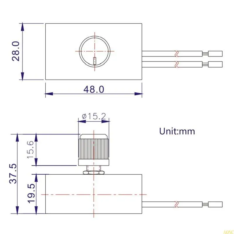 A0NC LED Dimmer Knob Controller 120V/240VAC Mini Rotary Switch Easy to Install