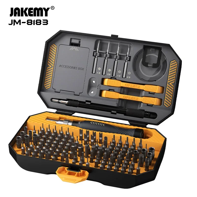 

JAKEMY JM-8183 Precision Screwdriver Set with Extension Bar for Mobile Phone PC Maintenance 145 in 1 CR-V Bits Screwdrivers Kit