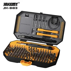 JAKEMY JM-8183 Precision Screwdriver Set with Extension Bar for Mobile Phone PC Maintenance  145 in 1 CR-V Bits Screwdrivers Kit