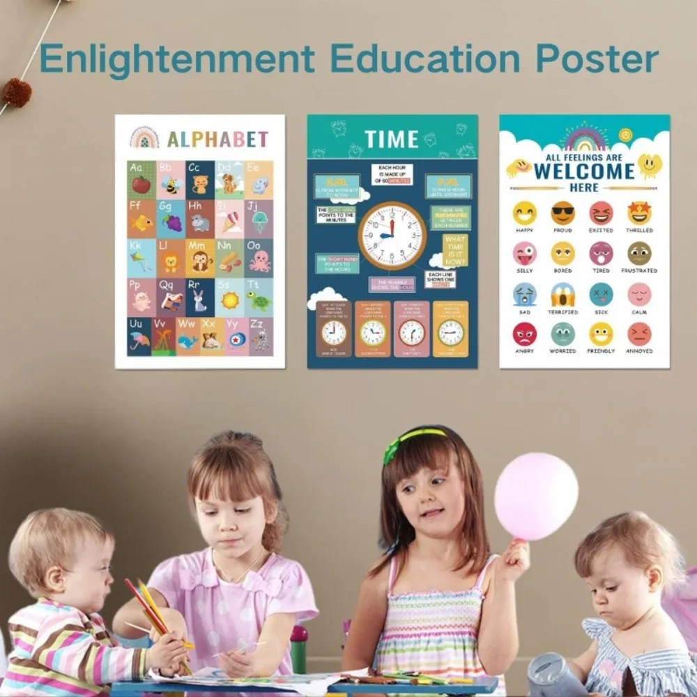 12 pièces bohème tableau éducatif Alphabet météo éducation préscolaire affiche numéro mois couleur décoration peinture