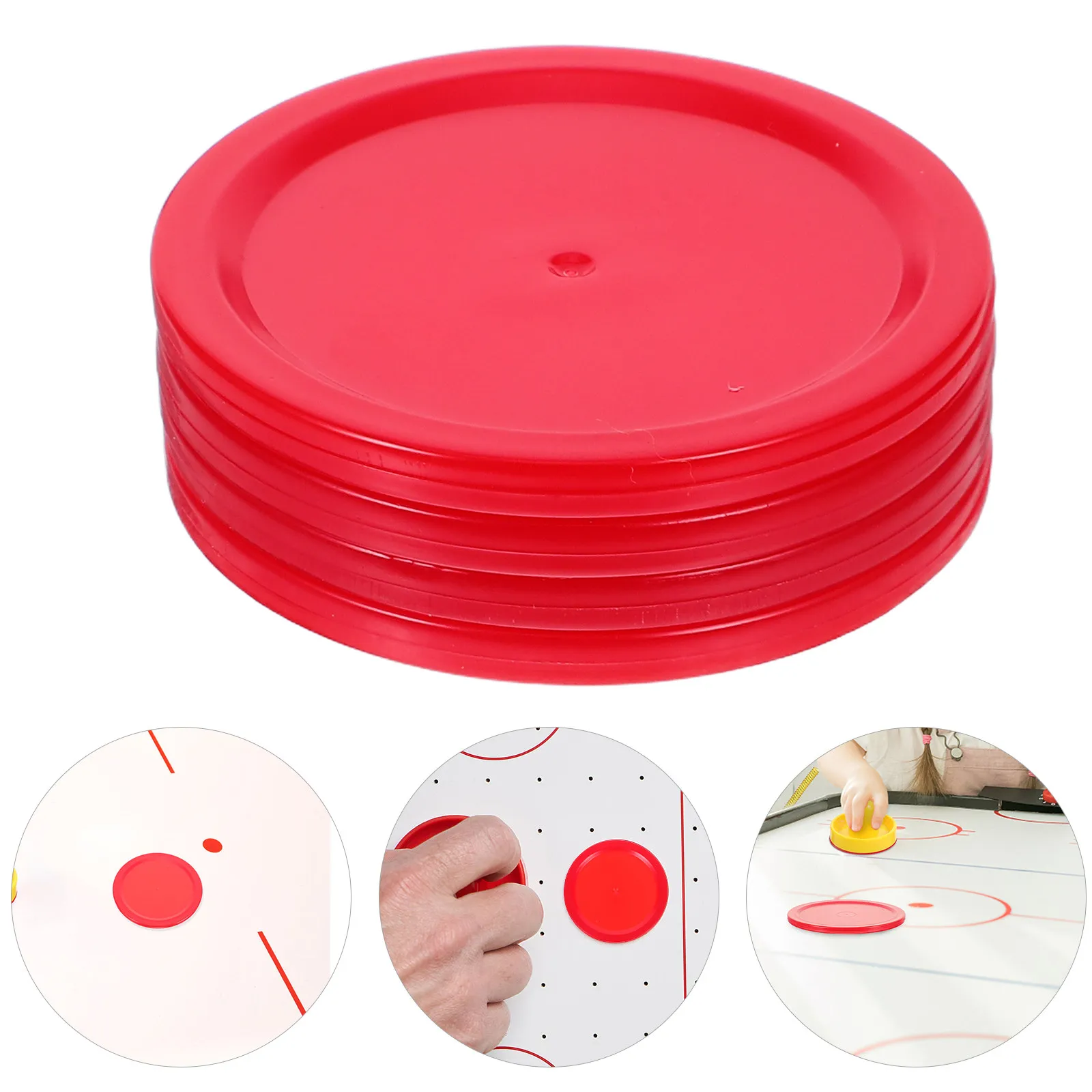 4Pcs Ice Hockey Pucks 50Mm Replacement Ergonomic Air Hockey Paddles Pushers Set for Standard Game Tables Competitive Play