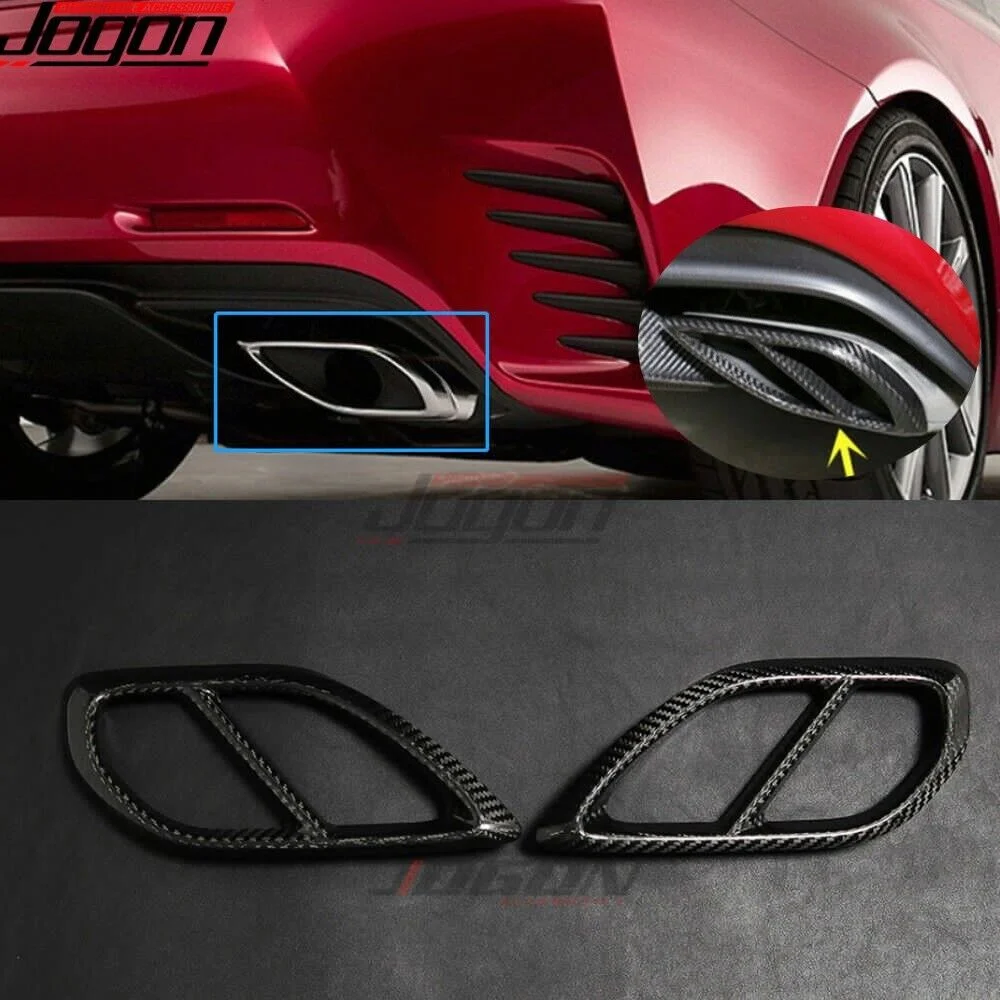 Real Carbon Fiber For Lexus RC200t RC300 RC350 RC F SPORT Car Rear Dual Exhaust End Pipe Sticker Cover Muffler Tip Trim Exterior