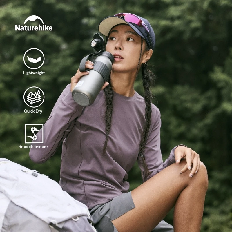 Naturehike Women's Lightweight Crew Neck Long Sleeve T-Shirt Quick-Drying Spring for Outdoor Hiking Sports Printed Casual Top