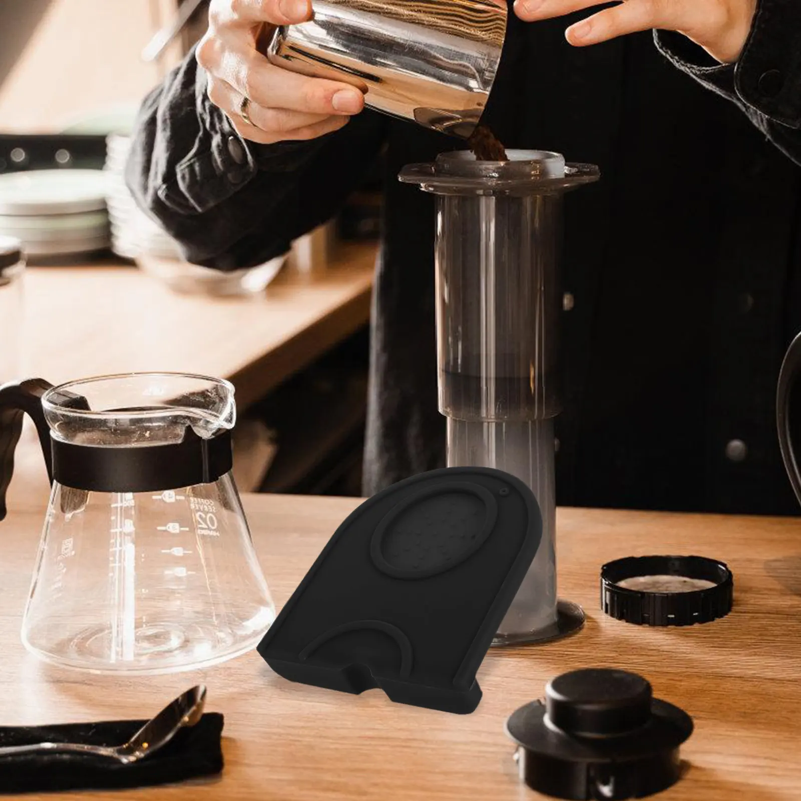 Silicone Coffee Tamping Mat Heat Resistant Nonslip Espresso Pressing Pad Kitchen Countertop Coffee Powder Tamper Grinding