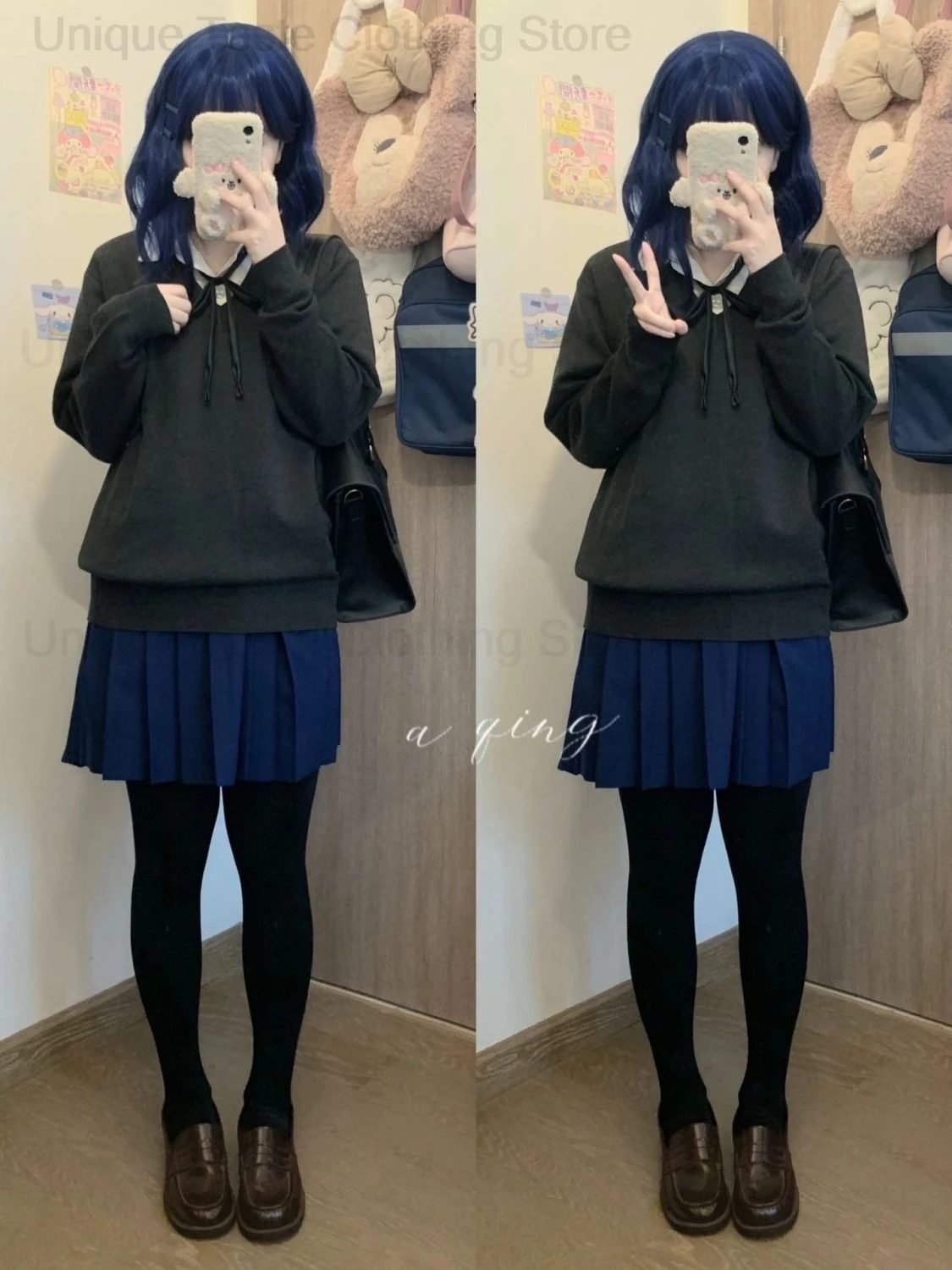 أنيمي بوتشي ذا روك البلوفرات يامادا ريو سترة برقبة على شكل v قمصان تنورة مجموعة موضة الكرتون تأثيري النمط الياباني ملابس حريمي #3