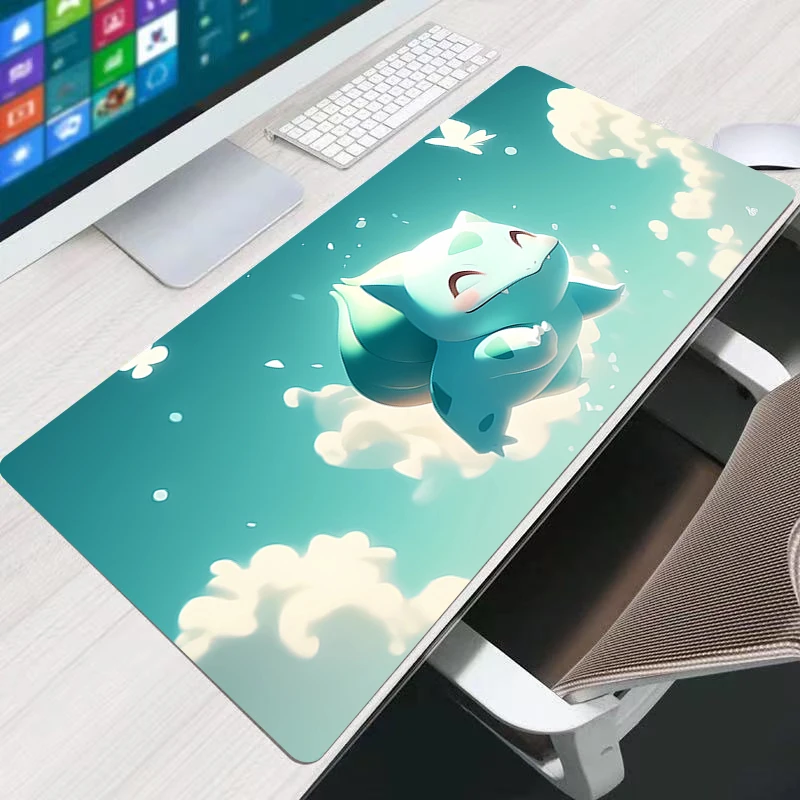 

Mouse Pad Pokemon Bulbasaur 90x40cm Large xxl Gaming Accessories Speed Keyboard Rubber Lock Edge Desk Mat Office Laptop mousepad