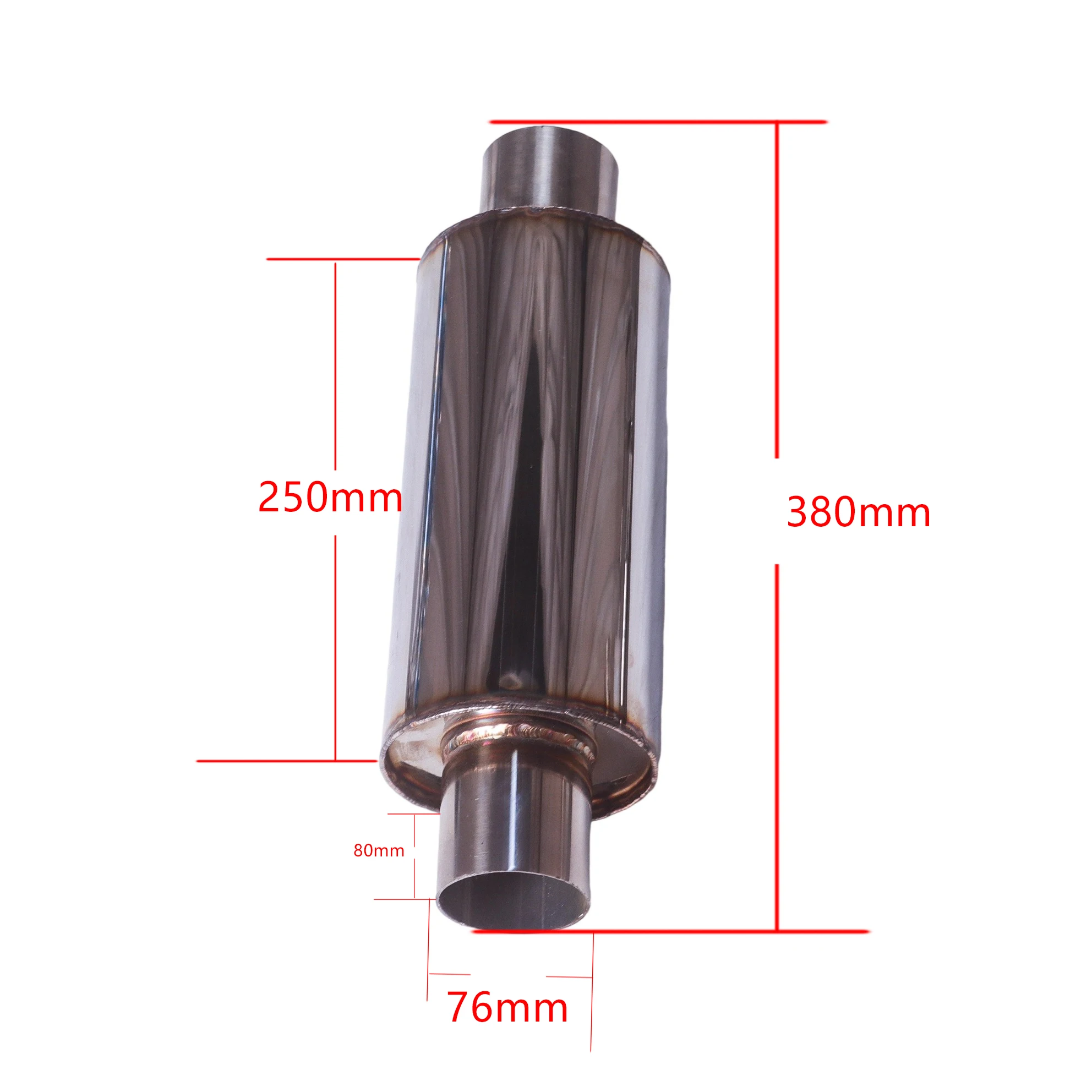 Universal Car Resonator Exhaust Pipe Muffler Stainless Steel Muffler Tip Exhaust Tail Tube Muffler  9.84 inch (250mm) Long