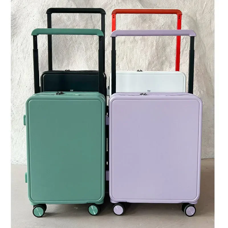 Middle Wide Trolley Case Business Suitcase Large Capacity Luggage Fashion Suitcase Waterproof Zipper Luggage  Boarding Bag