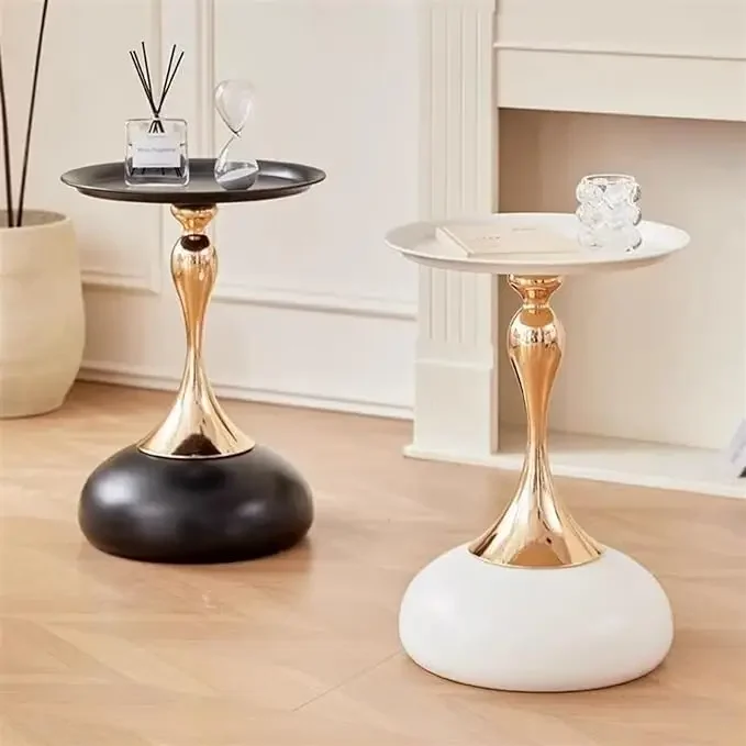 Luxury Modern Coffee Tables Round Metal Small Sofa Side Table for Living Room Nightstand Home Furniture Living Room Furniture
