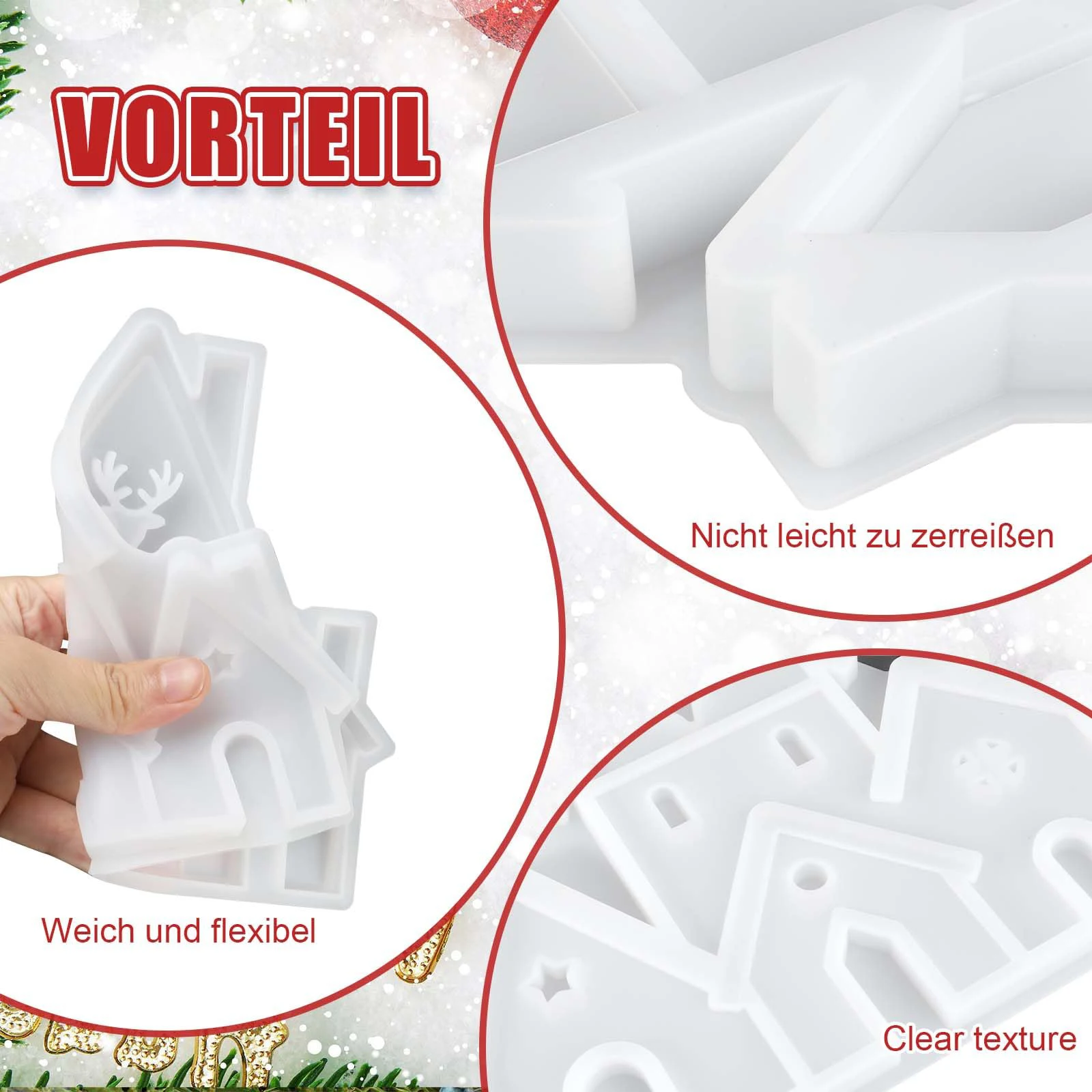 

3D дом форма для литья эпоксидной смолы Рождественский дом гипсовая форма дом форма для домашнего декора